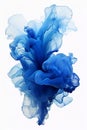 Cobalt blue ink in water on white background. Abstract background for design Royalty Free Stock Photo