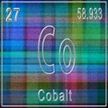 Cobalt chemical element, Sign with atomic number and atomic weight