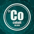Cobalt chemical element. Royalty Free Stock Photo