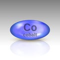 Cobalt icon. mineral drop pill capsule