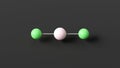 cobalt(ii) chloride molecular structure, salt, ball and stick 3d model, structural chemical formula with colored atoms