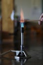 Cobalt solution burning on a wooden splint