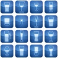 Cobalt Square 2D Icons Set: Alcohol glass