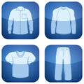 Cobalt Square 2D Icons Set: Man's Clothing