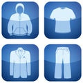 Cobalt Square 2D Icons Set: Man's Clothing