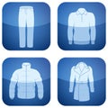 Cobalt Square 2D Icons Set: Man's Clothing