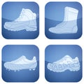 Cobalt Square 2D Icons Set: Sports Shoes