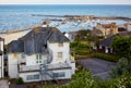 The Cobb harbor at Lyme Regis is a man-made harbour in Lyme Bay. West Dorset. England Royalty Free Stock Photo