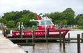 Cobb Island, Maryland, U.S - August 15, 2020 - A Fire Rescue boat on the dock by the bay Royalty Free Stock Photo