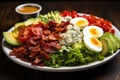 The Cobb salad is an American garden salad. Generative AI Royalty Free Stock Photo