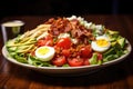 The Cobb salad is an American garden salad. Generative AI Royalty Free Stock Photo