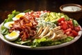 The Cobb salad is an American garden salad. Generative AI Royalty Free Stock Photo