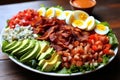 The Cobb salad is an American garden salad. Generative AI Royalty Free Stock Photo