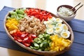 cobb salad with a twist: adding roasted peppers