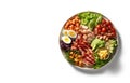 Cobb salad on white plate, Generative AI Royalty Free Stock Photo