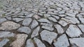 Cobble stone floor on sidewalk Royalty Free Stock Photo