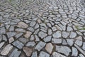 Cobble stone floor on sidewalk Royalty Free Stock Photo