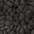 Cobble stones irregular mosaic pattern seamless background - pavement dark grey natural colored Royalty Free Stock Photo