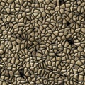 Cobble stones irregular mosaic pattern seamless background - pavement natural beige colored Royalty Free Stock Photo