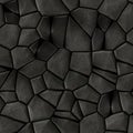 Cobble stones mosaic pattern texture seamless background - pavement dark gray black natural colored pieces Royalty Free Stock Photo