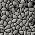 Cobble stones mosaic pattern texture seamless background - pavement gray natural colored pieces Royalty Free Stock Photo