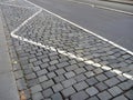 Cobble stones street pattern in a city Royalty Free Stock Photo