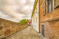 Cobbled lane in medieval town in Italy