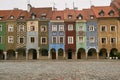 Cobbled market and facades of historic tenement houses Royalty Free Stock Photo
