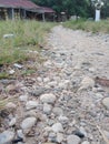 Cobbled paths grassy footpaths Royalty Free Stock Photo