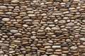 Cobbled pavement made of river rounded pebbles. Background texture. Royalty Free Stock Photo
