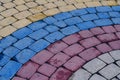 Cobbled pavement pattern made of cubes. Royalty Free Stock Photo