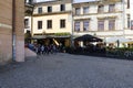 Cobbled pavement and tenement houses Royalty Free Stock Photo