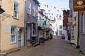 Cobbled Quay Street shops in Lymington - Hampshire UK Royalty Free Stock Photo