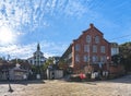 Cobbled square facing the UNESCO World Heritage Sites of ?ura Church in Nagasaki.