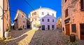 Cobbled square of Groznjan village panorama