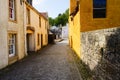 Cobbled street named West Green in Culross village Royalty Free Stock Photo