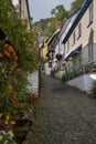 Cobbled street in village of Clovelly - Devon - England Royalty Free Stock Photo