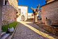 Cobbled village of Groznjan on istrian hill street view Royalty Free Stock Photo