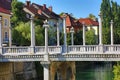 Cobbler Bridge in Ljubljana Royalty Free Stock Photo