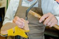 Cobbler hammering a shoe