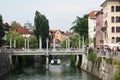 Cobblers bridge in Ljubljana, Slovenia Royalty Free Stock Photo