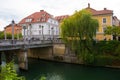 Cobblers Bridge in Ljubljana, Slovenia Royalty Free Stock Photo