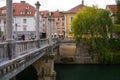 Cobblers Bridge in Ljubljana, Slovenia Royalty Free Stock Photo