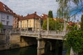 Cobblers Bridge in Ljubljana, Slovenia Royalty Free Stock Photo