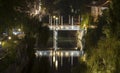 Cobblers` Bridge by night, Ljubljana, Slovenia Royalty Free Stock Photo