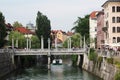 Cobblers bridge in Ljubljana, Slovenia Royalty Free Stock Photo
