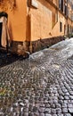 Cobblestone brick paved street in Rome Royalty Free Stock Photo