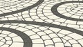 Cobblestone path with circular pattern, classic urban texture, vector design Generative AI Royalty Free Stock Photo
