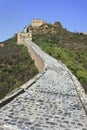 Cobblestone path up to the great Wall, Beijing, China Royalty Free Stock Photo