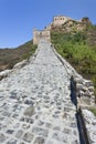 Cobblestone path up to the great Wall, Beijing, China Royalty Free Stock Photo